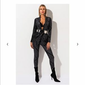 Silver and Black legging and matching blazer